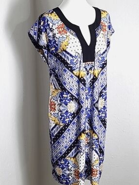 Laundry By Shelli Segal Gorgeous Sheath Dress, Spring Floral Blue Yellow